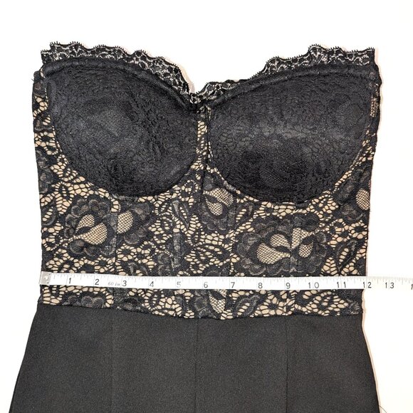 NWT Lulus | Sultry Prose Black Lace Strapless Bustier Wide-Leg Jumpsuit | Small - Picture 13 of 15